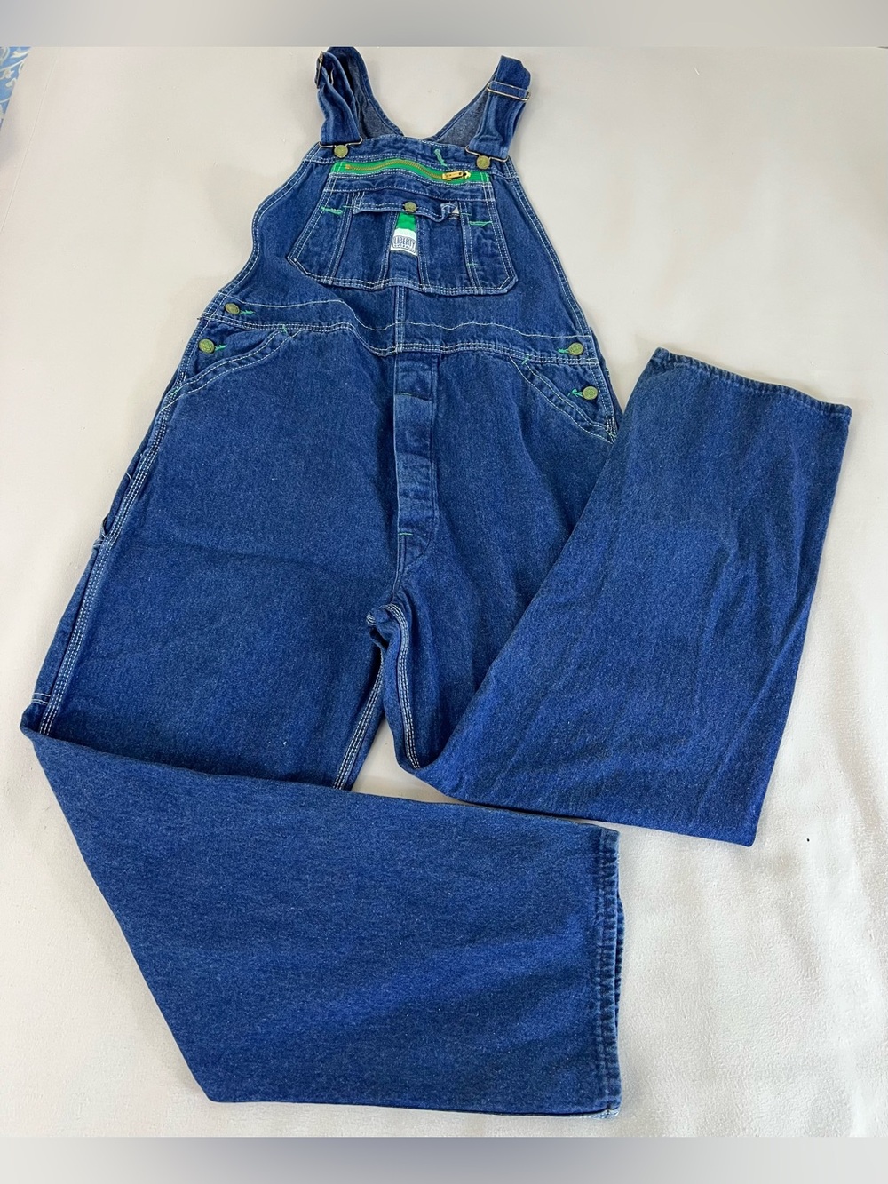 Vintage Liberty Overalls 38x32 Made in USA (36x31 ) Button Fly